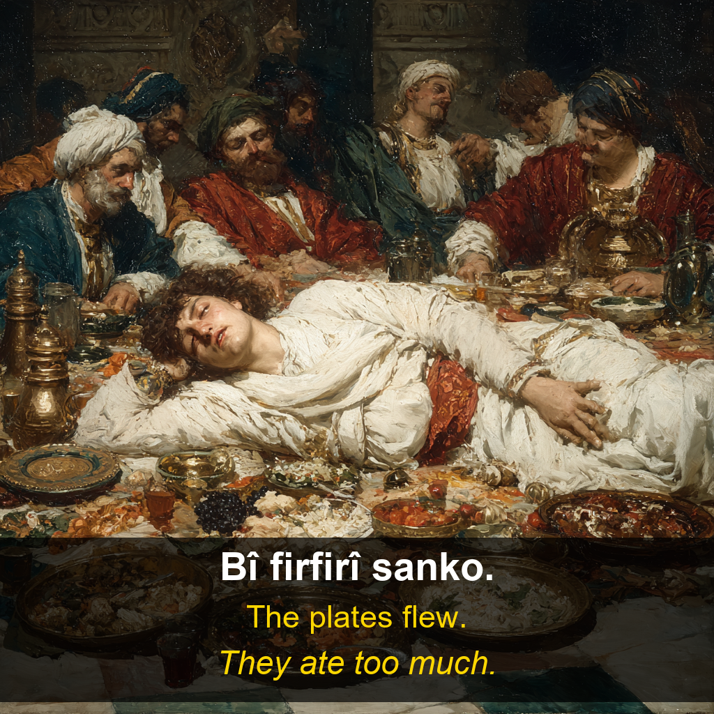 Afrini proverb card — Bî firfirî…