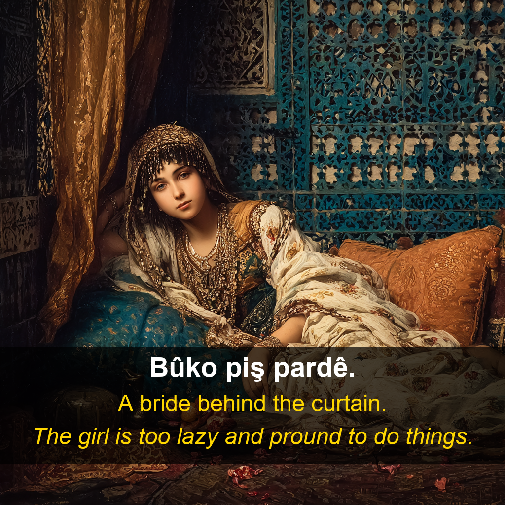 Afrini proverb card — Bûko piş p…